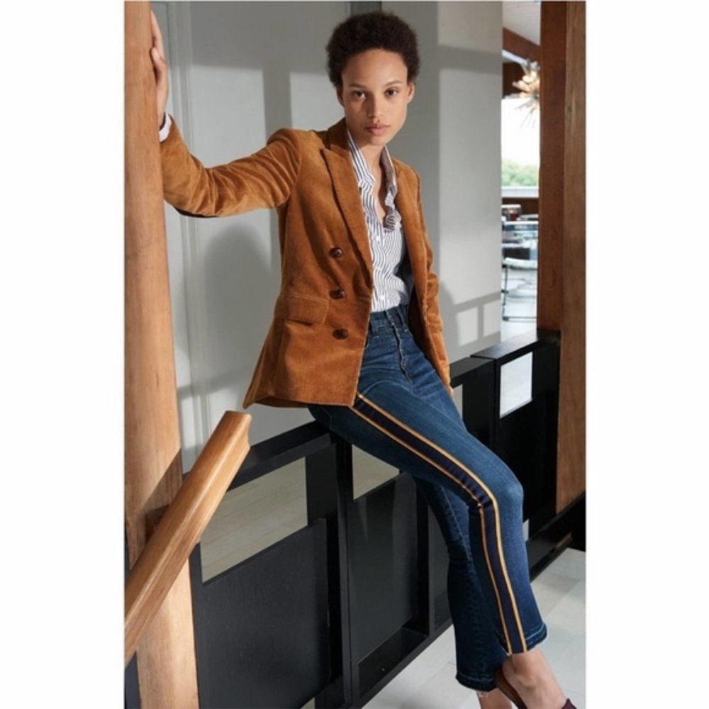 VERONICA BEARD Carolyn Baby Boot Tuxedo Stripe Jeans.